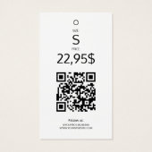 Moderne Logo weiß schwarz QR-Code Kleidungsanhänge (Rückseite)