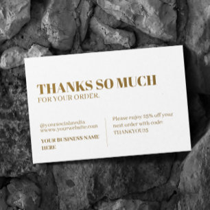 Moderne Logoflasche Gold Danke Business Card