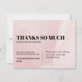 Moderne Logokombination Rosa Danke Business Card (Vorderseite)