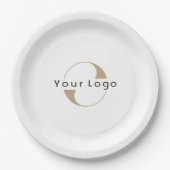 Moderne Logoreinigung Minimal Unternehmen Weiß Pappteller (Vorderseite)