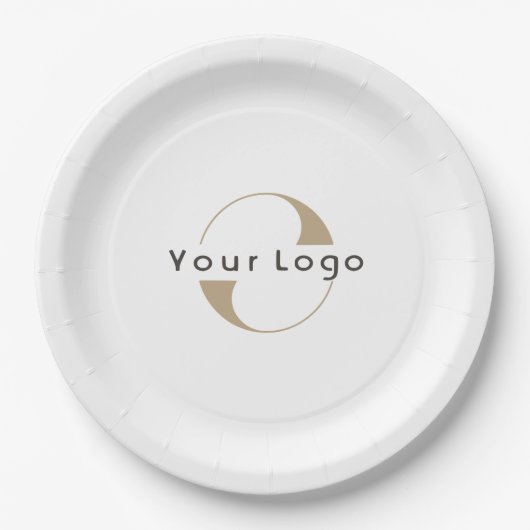 Moderne Logoreinigung Minimal Unternehmen Weiß Pappteller (Vorderseite)