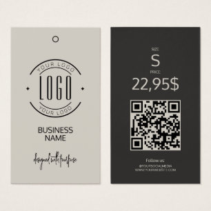 Moderne Logos beige grauer QR-Code Kleidungsanhäng