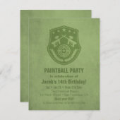 Moderne Logos Paintball Geburtstagsparty Einladung (Vorne/Hinten)