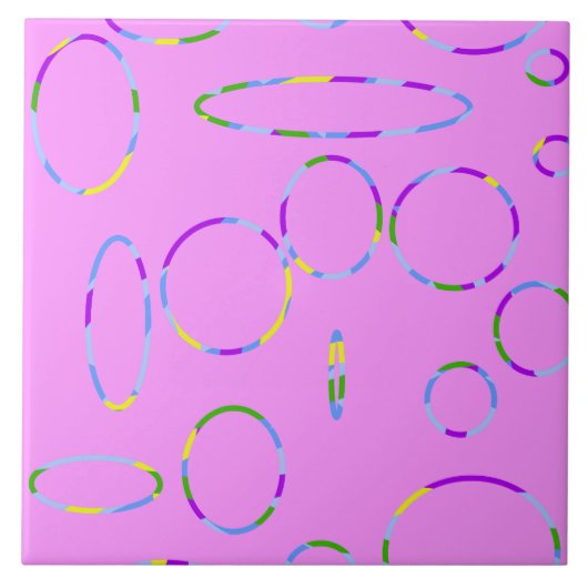 Moderne Loops auf der rosa Magenta Keramik Tile Fliese (Vorderseite)
