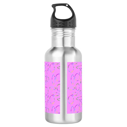 Moderne Loops auf Pink Magenta Wasserflasche (Rückseite)