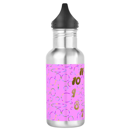 Moderne Loops auf Pink Magenta Wasserflasche (Links)