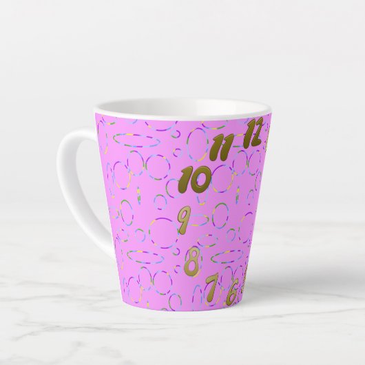 Moderne Loops in Pink Magenta Latte Tasse (Linke Ecke)