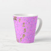Moderne Loops in Pink Magenta Latte Tasse (Rechte Ecke)