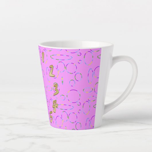 Moderne Loops in Pink Magenta Latte Tasse (Rechts)