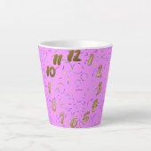 Moderne Loops in Pink Magenta Latte Tasse (Vorderseite)