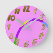 Moderne Loops Rosa Magenta Uhr (Vorderseite)