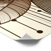 Moderne Lotus-Blume in Sepia Poster (Ecke)