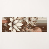 Moderne Lotus-Blume in Sepia Yogamatte (Vorderseite (Horizontal))