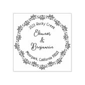 Moderne Lotus-Rücksendeadresse, Paar Gummistempel (Prägung)