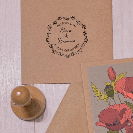 Moderne Lotus-Rücksendeadresse, Paar Gummistempel