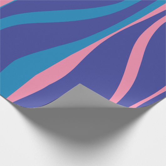 Moderne Lounge Mitte Jahrhundert Vibranly Blue and Geschenkpapier (Ecke)