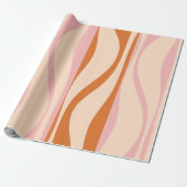 Moderne Lounge Moderne Lounge Rosa Retro Muster Geschenkpapier (Ungerollt)