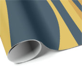 Moderne Lounge Navy Mustard Muster Mitte Jahrhunde Geschenkpapier (Rolleneckpunkt)