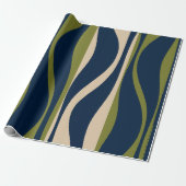 Moderne Lounge Retro Oge gestreift Geschenkpapier (Ungerollt)