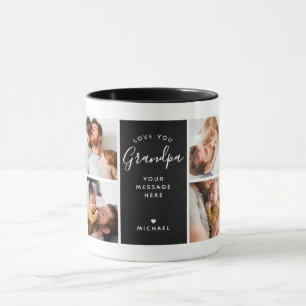 Moderne Love You Opa/Andere 8-Foto-Collage Tasse