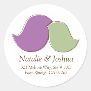 Moderne Lovebirds, Adressetiketten Runder Aufkleber