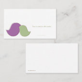 Moderne Lovebirds, Platzkarten (Vorne/Hinten)