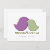 Moderne Lovebirds, Save the Date Postkarten (Vorne/Hinten)