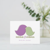 Moderne Lovebirds, Save the Date Postkarten (Stehend Vorderseite)