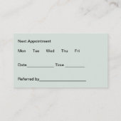 Moderne Low-Key-Terminierungskarten für Zahnärzte Terminkarte (Rückseite)