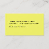 Moderne Löwenzahn-Blume KUNDENSPEZIFISCHE Visitenkarte (Rückseite)