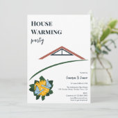 Moderne Löwenzahn-Schmetterlinge-Housewarming-Part Einladung (Stehend Vorderseite)