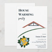 Moderne Löwenzahn-Schmetterlinge-Housewarming-Part Einladung (Vorne/Hinten)