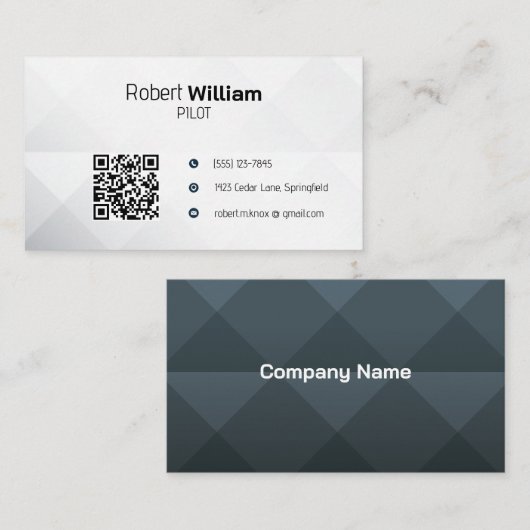 Moderne Luftfahrt mit QR-Code | Minimal Schwarz We Visitenkarte (Vorne/Hinten)