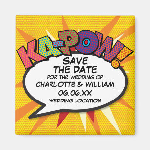 Moderne lustige bunte Save-the-Date-Karte Magnet