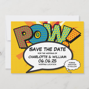 Moderne lustige Comic-Hochzeit Save-the-Date-Karte Save The Date
