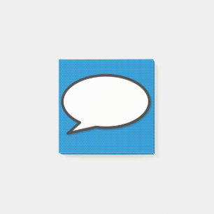Moderne lustige Comic-Sprechblase Blau Post-it Klebezettel