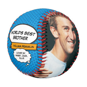 Moderne lustige coole Bruder-Comic-Book-Foto Baseball