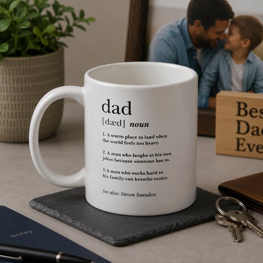 Moderne lustige Dad-Definition Vatertagsgeschenk Kaffeetasse