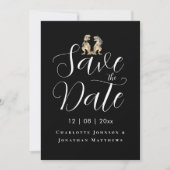 Moderne lustige Dinosaurier-Hochzeit Fotos Save The Date (Vorderseite)
