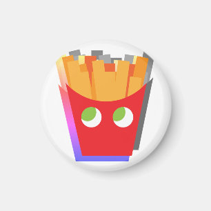 Moderne lustige einfache rote und gelbe Glitch Pom Magnet