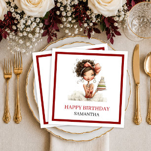 Moderne lustige Frau Marsala-Skript-Geburtstagsser Serviette