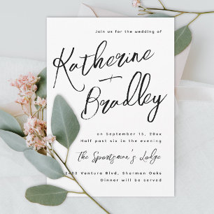 Moderne, lustige Handschrift Paare heiraten Einladung