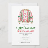 Moderne lustige hässliche Weihnachtspullover-Party Einladung (Vorderseite)
