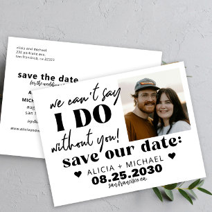 Moderne lustige Hochzeit casual Save the Date Ankündigungspostkarte