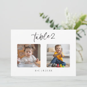 Moderne lustige Hochzeitstischnummern-Fotos nach A Einladung