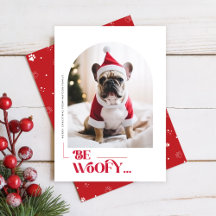 Moderne lustige Hund Haustier Bogen Foto Weihnacht