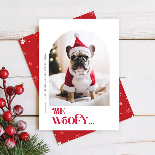 Moderne lustige Hund Haustier Bogen Foto Weihnacht Feiertagskarte