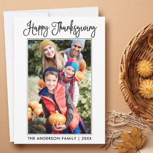 Moderne lustige Kalligrafie Thanksgiving-Foto Feiertagskarte