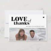 Moderne lustige lässige Typografie 2 Fotos Hochzei Dankeskarte (Vorderseite)