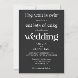 Moderne, lustige Minimalistische Script Black Wedd Einladung